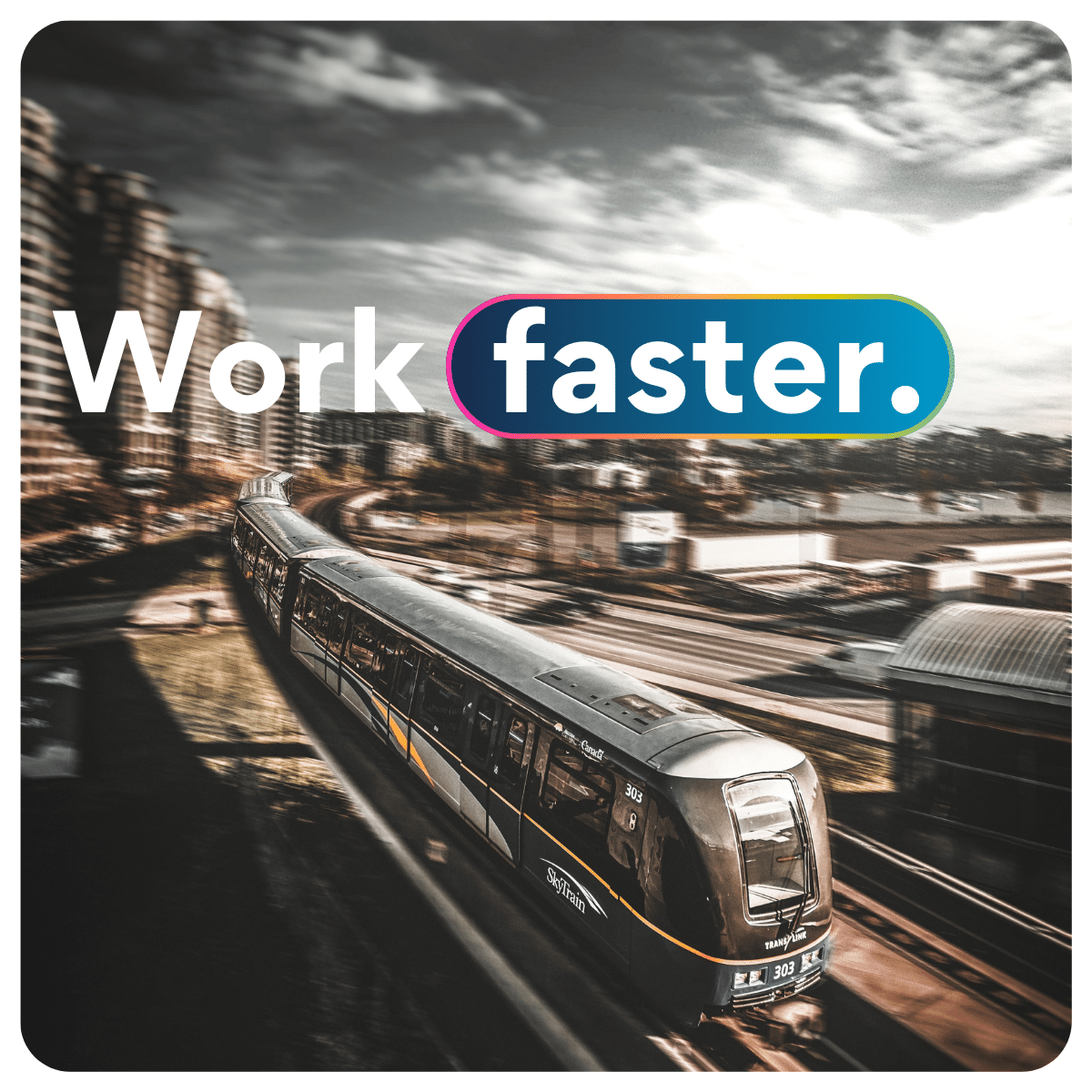 Illustration représentant un train, avec la phrase